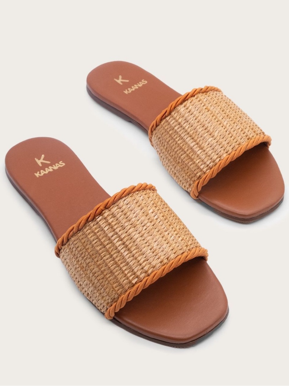 NEW Anthropologie KAANAS Size 9 Azurita Woven Slides Sandals Vacation Luxury